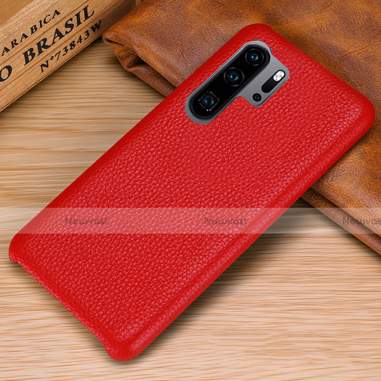 Soft Luxury Leather Snap On Case Cover P01 for Huawei P30 Pro New Edition Red