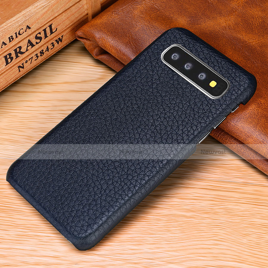 Soft Luxury Leather Snap On Case Cover P01 for Samsung Galaxy S10 5G Blue