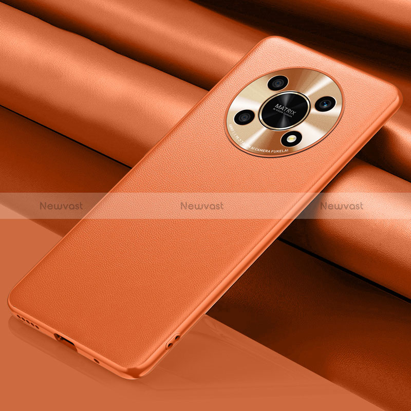 Soft Luxury Leather Snap On Case Cover QK1 for Huawei Honor X9 5G Orange