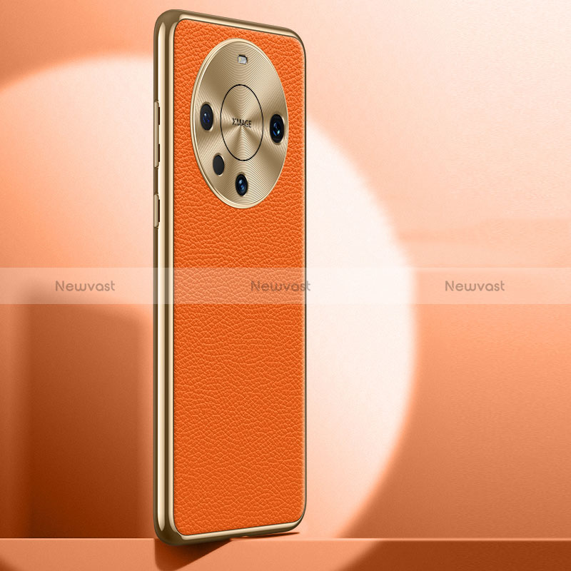 Soft Luxury Leather Snap On Case Cover QK1 for Huawei Mate 60 Orange