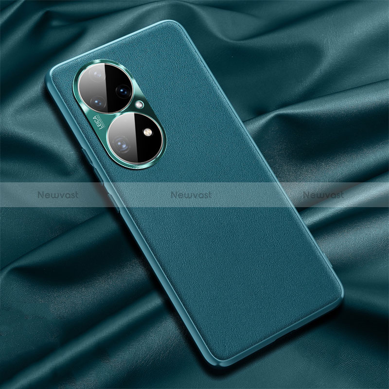 Soft Luxury Leather Snap On Case Cover QK1 for Huawei P50 Pro Green