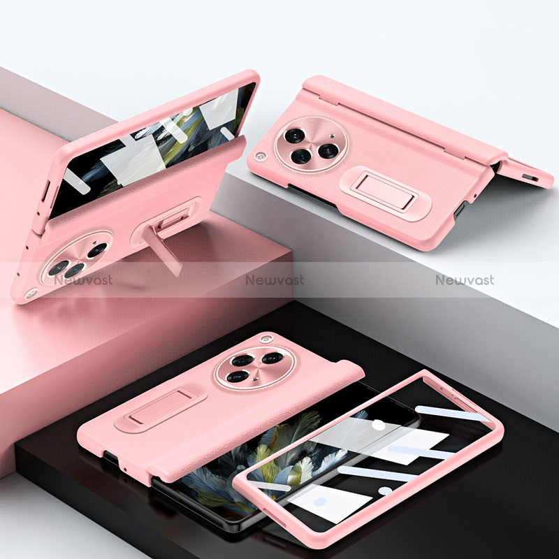 Soft Luxury Leather Snap On Case Cover QK1 for Oppo Find N3 5G Pink