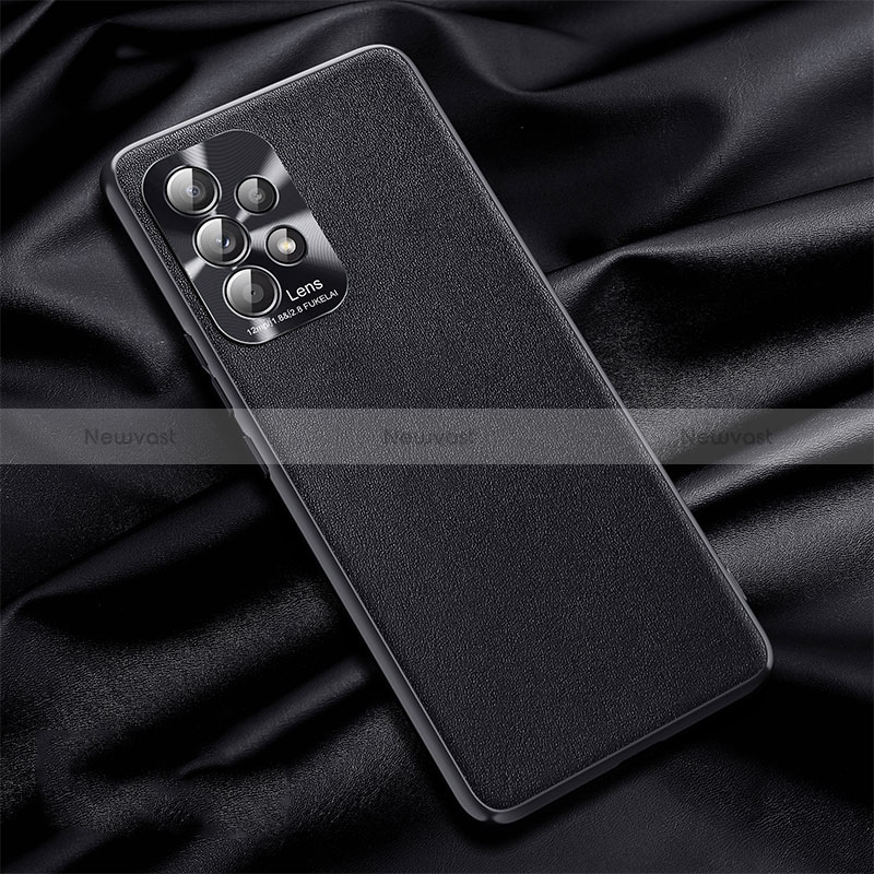 Soft Luxury Leather Snap On Case Cover QK1 for Samsung Galaxy A32 4G Black