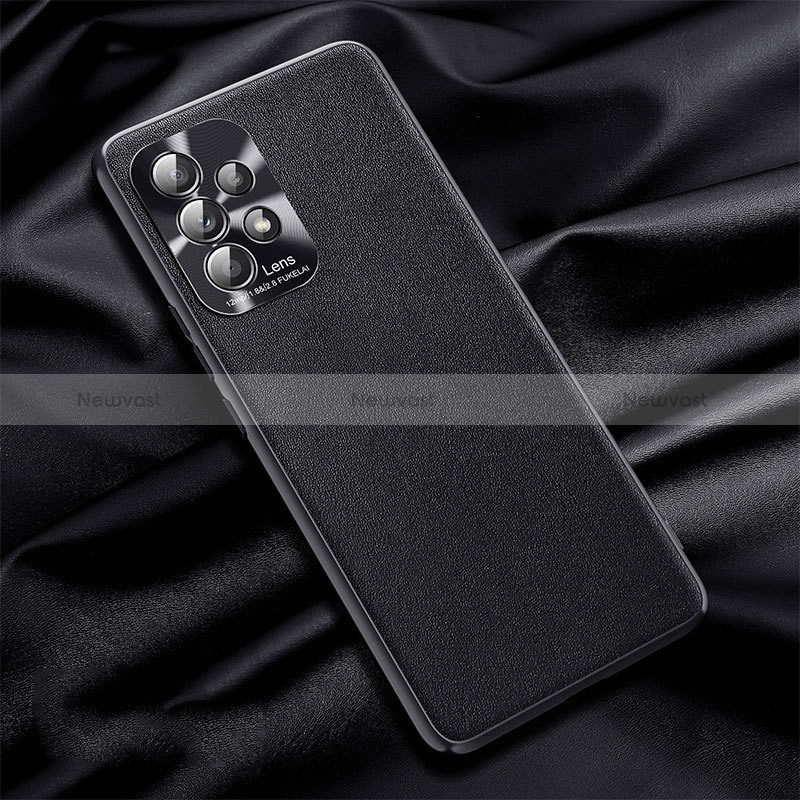 Soft Luxury Leather Snap On Case Cover QK1 for Samsung Galaxy A32 5G Black