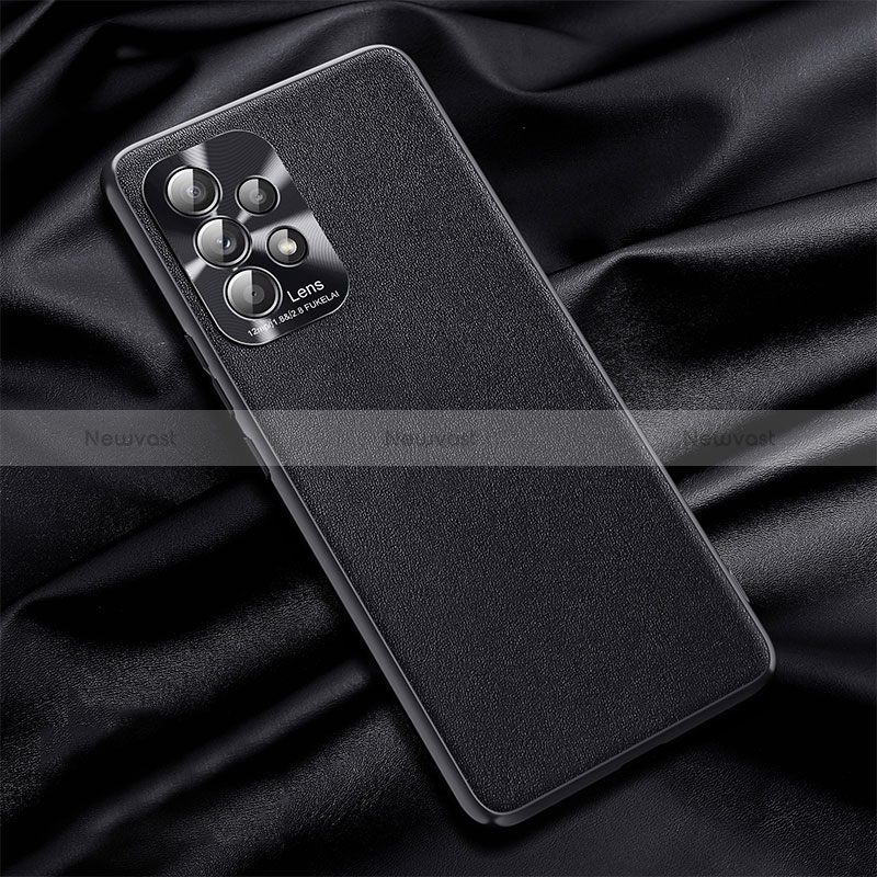 Soft Luxury Leather Snap On Case Cover QK1 for Samsung Galaxy A52 4G Black