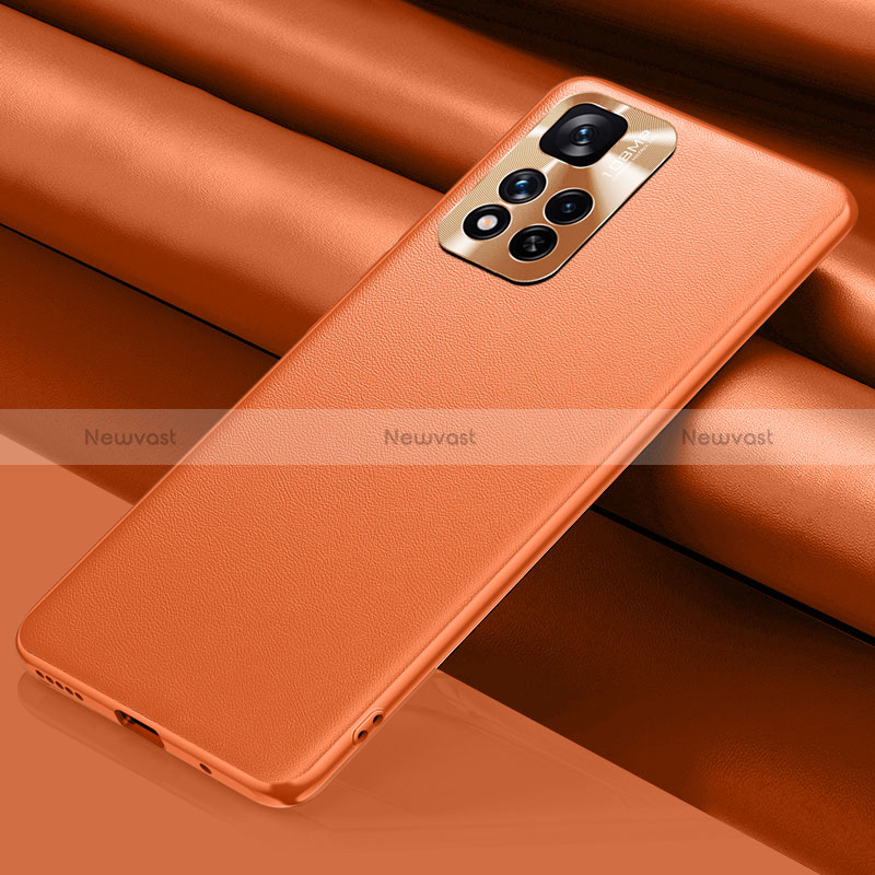 Soft Luxury Leather Snap On Case Cover QK1 for Xiaomi Mi 11i 5G (2022) Orange