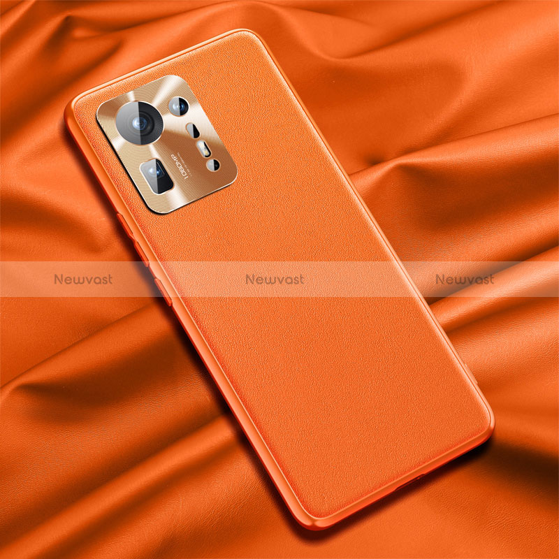 Soft Luxury Leather Snap On Case Cover QK1 for Xiaomi Mi Mix 4 5G Orange