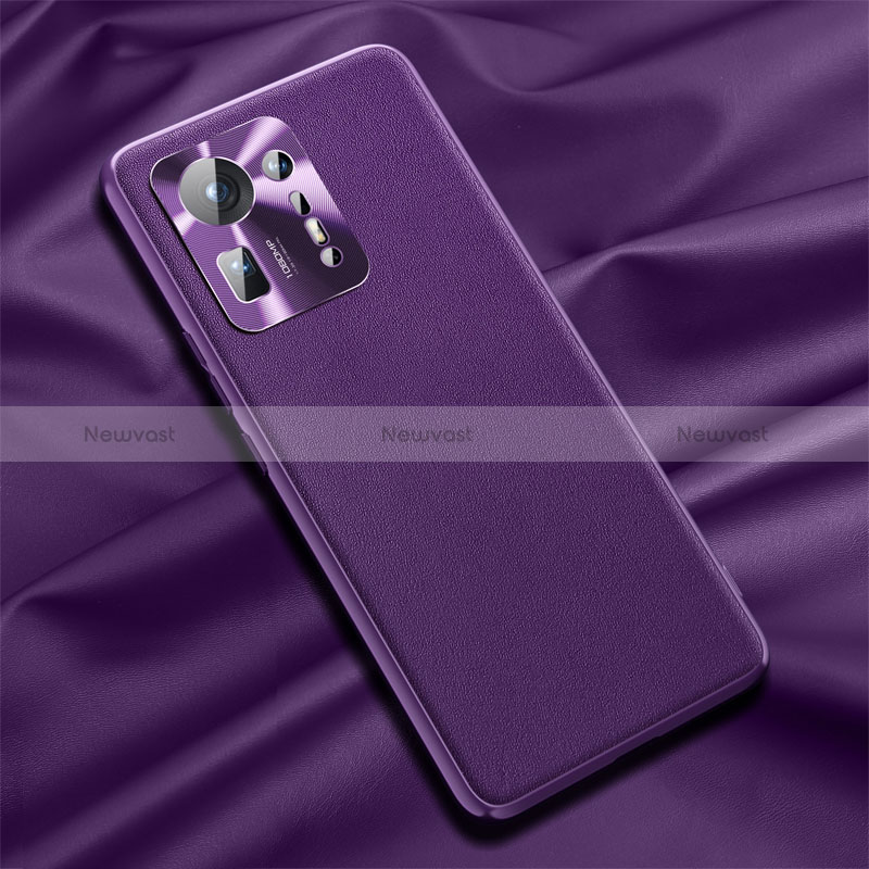 Soft Luxury Leather Snap On Case Cover QK1 for Xiaomi Mi Mix 4 5G Purple