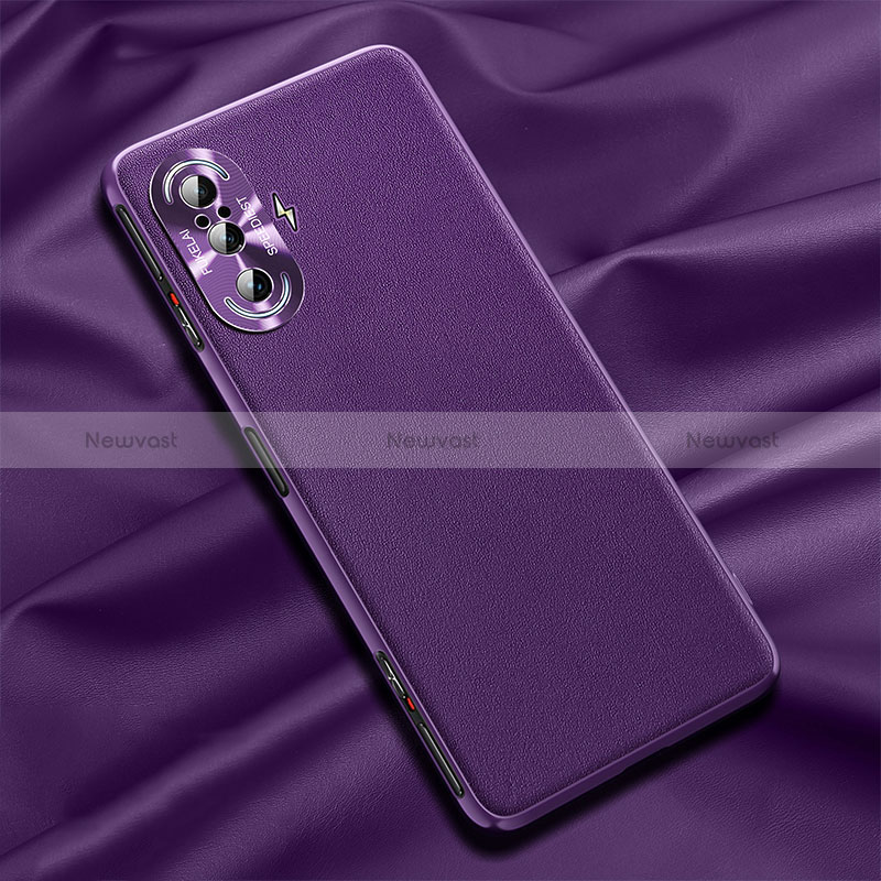 Soft Luxury Leather Snap On Case Cover QK1 for Xiaomi Poco F3 GT 5G Purple