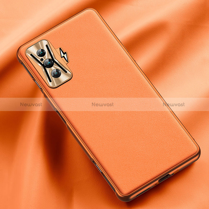 Soft Luxury Leather Snap On Case Cover QK1 for Xiaomi Poco F4 GT 5G Orange