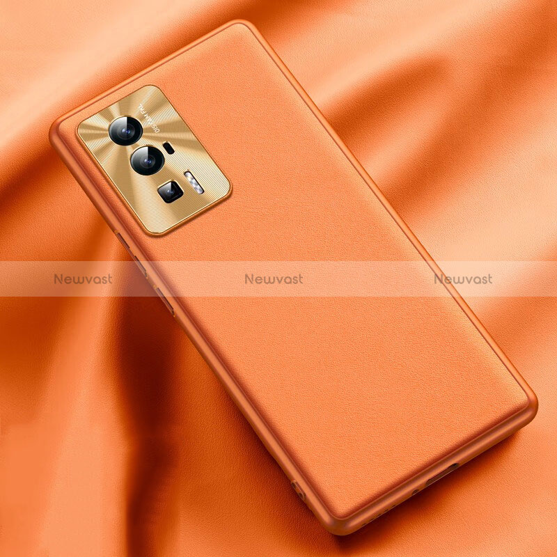 Soft Luxury Leather Snap On Case Cover QK1 for Xiaomi Poco F5 Pro 5G Orange