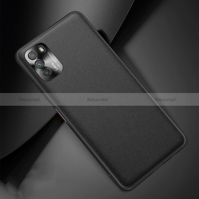 Soft Luxury Leather Snap On Case Cover QK1 for Xiaomi Poco M3 Black