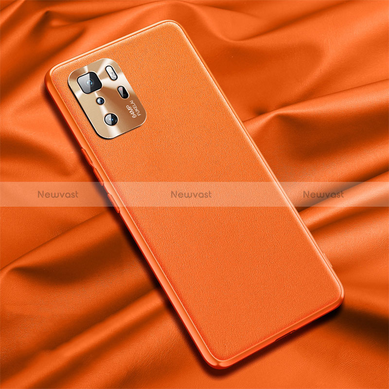 Soft Luxury Leather Snap On Case Cover QK1 for Xiaomi Poco X3 GT 5G Orange