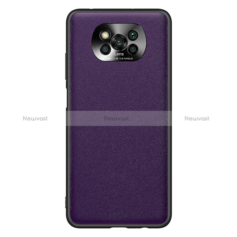 Soft Luxury Leather Snap On Case Cover QK1 for Xiaomi Poco X3 Pro Purple