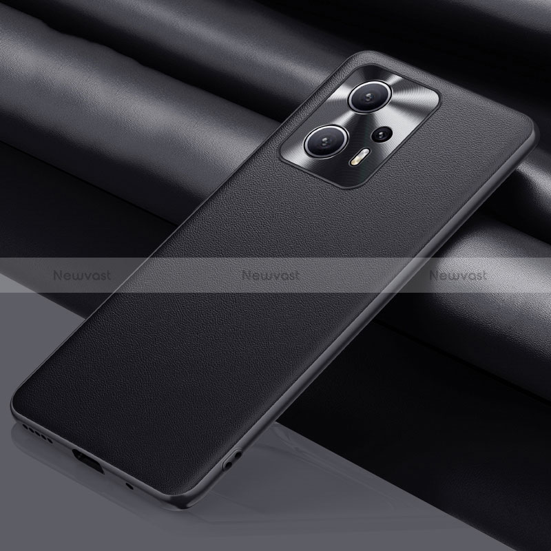 Soft Luxury Leather Snap On Case Cover QK1 for Xiaomi Redmi K50i 5G Black