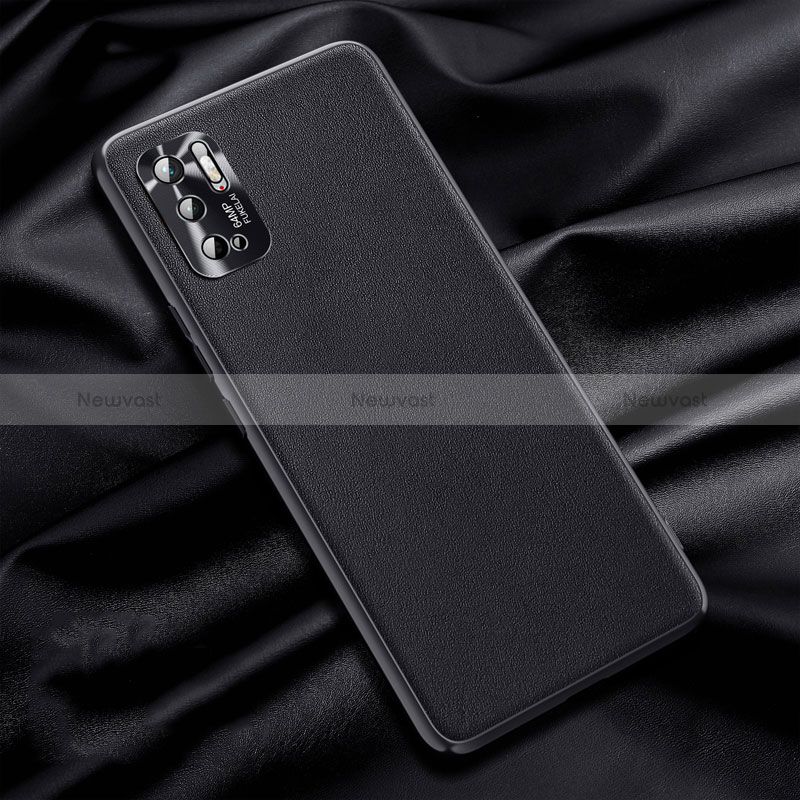 Soft Luxury Leather Snap On Case Cover QK1 for Xiaomi Redmi Note 10T 5G Black