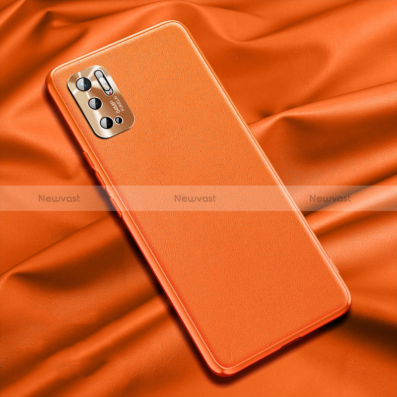 Soft Luxury Leather Snap On Case Cover QK1 for Xiaomi Redmi Note 10T 5G Orange