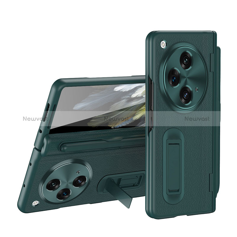 Soft Luxury Leather Snap On Case Cover QK2 for Oppo Find N3 5G Green