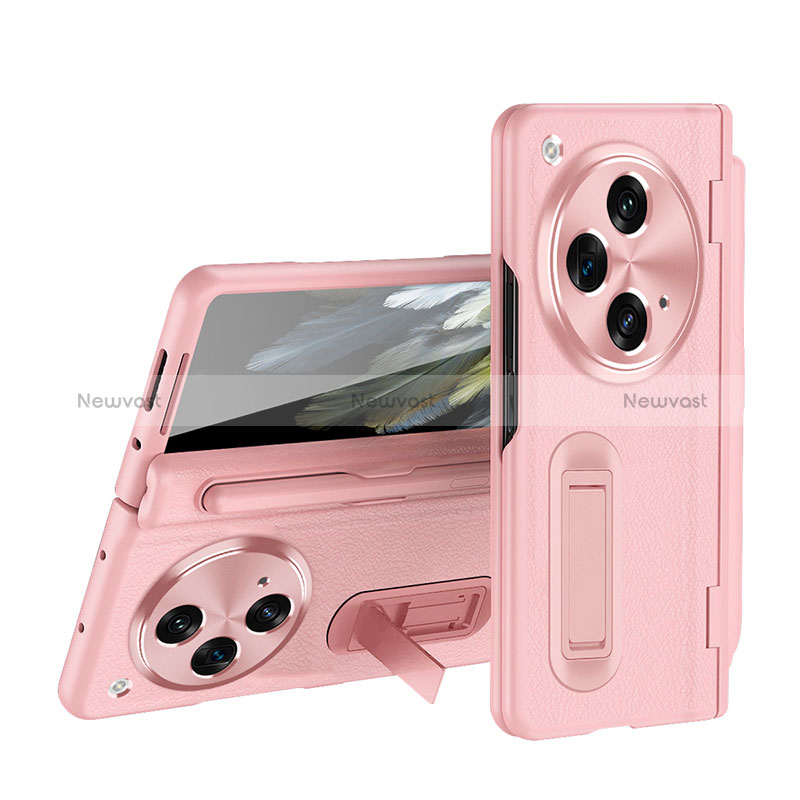 Soft Luxury Leather Snap On Case Cover QK2 for Oppo Find N3 5G Pink