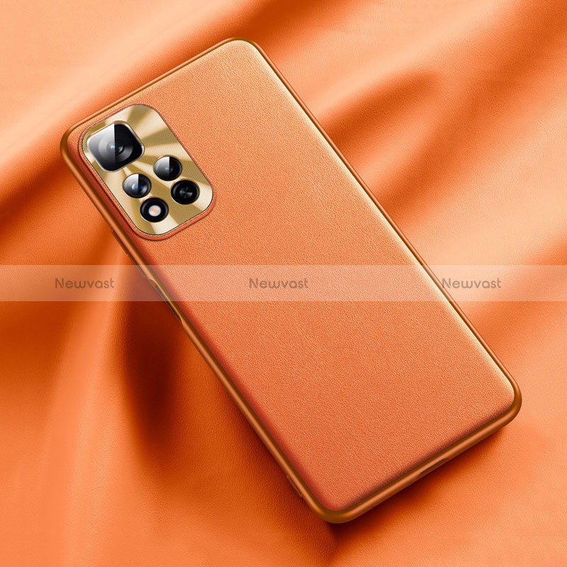 Soft Luxury Leather Snap On Case Cover QK2 for Xiaomi Mi 11i 5G (2022) Orange