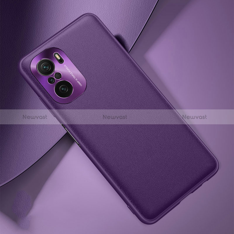Soft Luxury Leather Snap On Case Cover QK2 for Xiaomi Mi 11X 5G Purple