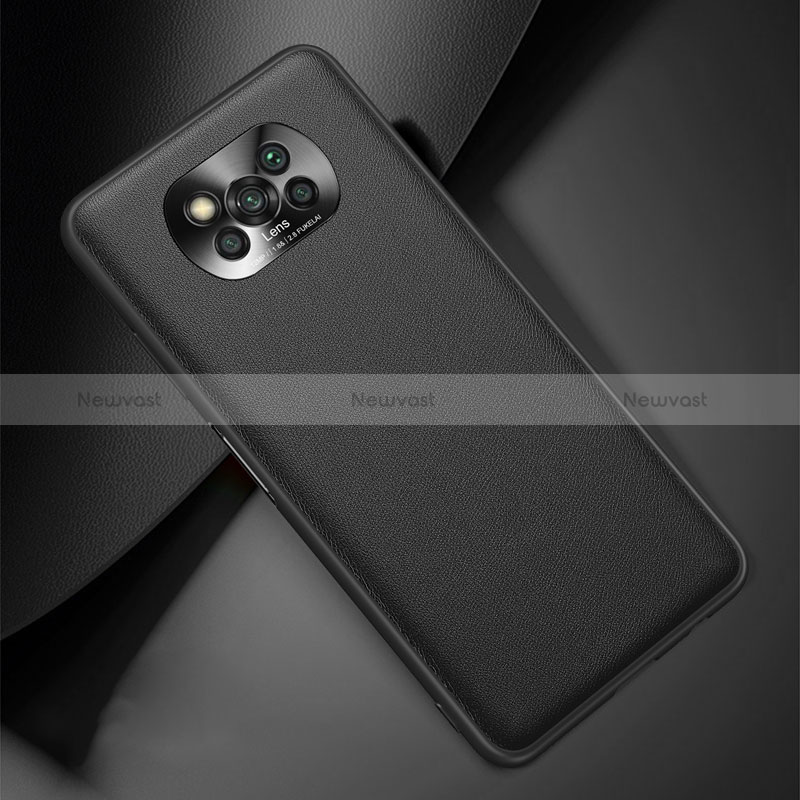 Soft Luxury Leather Snap On Case Cover QK2 for Xiaomi Poco X3 Pro Black