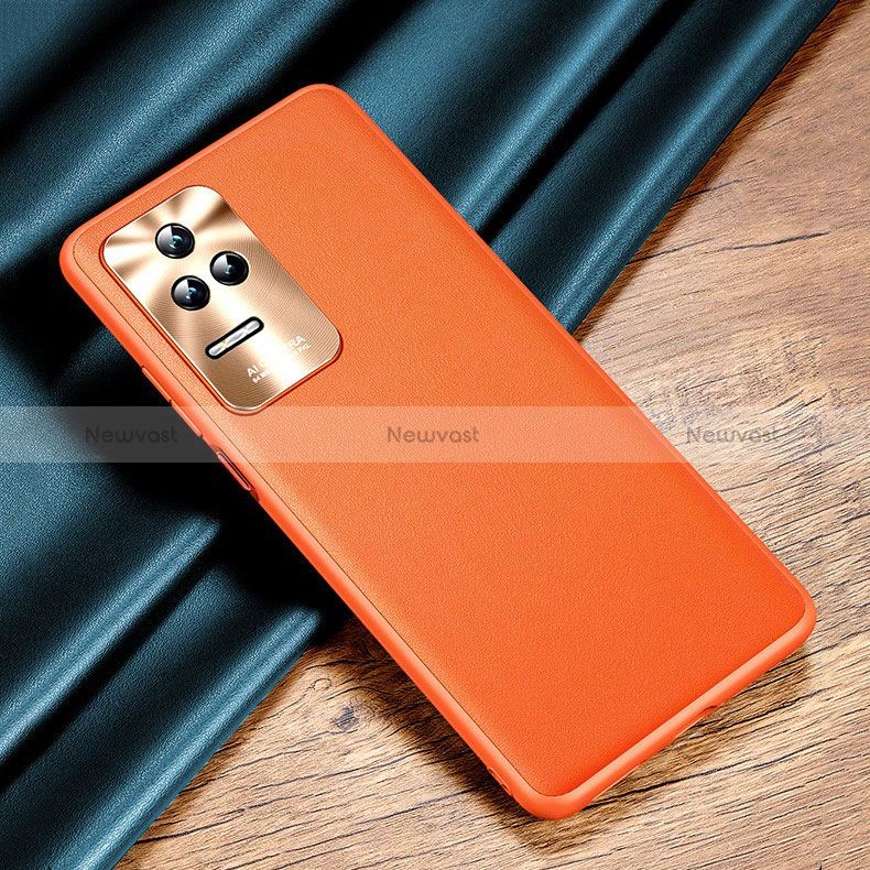 Soft Luxury Leather Snap On Case Cover QK2 for Xiaomi Redmi K50 5G Orange