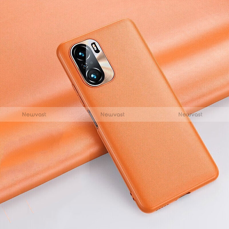 Soft Luxury Leather Snap On Case Cover QK3 for Xiaomi Mi 11i 5G Orange