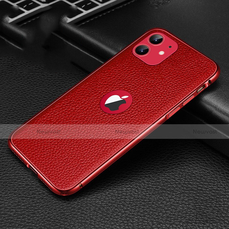 Soft Luxury Leather Snap On Case Cover R01 for Apple iPhone 11 Red