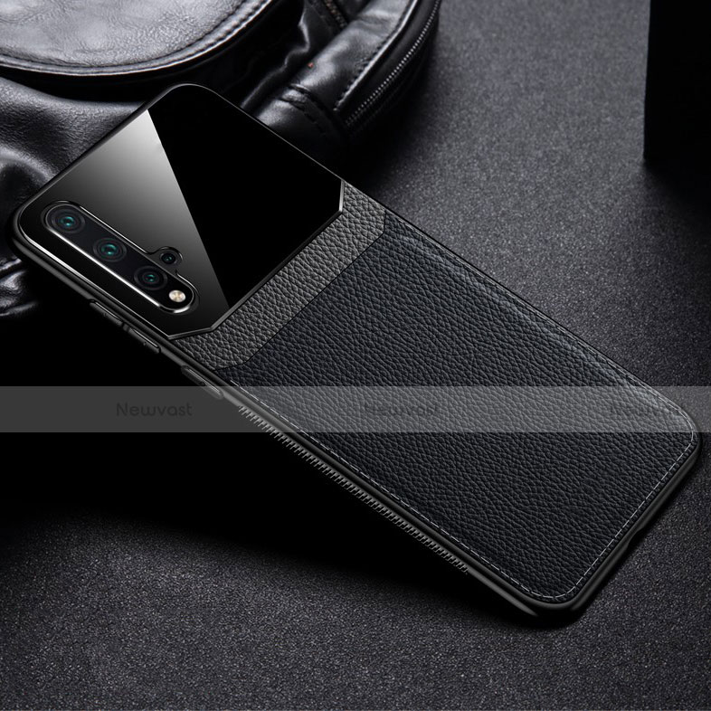 Soft Luxury Leather Snap On Case Cover R01 for Huawei Honor 20 Black