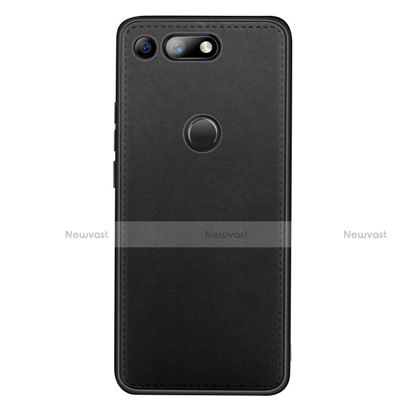 Soft Luxury Leather Snap On Case Cover R01 for Huawei Honor V20 Black