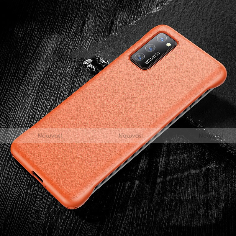 Soft Luxury Leather Snap On Case Cover R01 for Huawei Honor V30 Pro 5G Orange