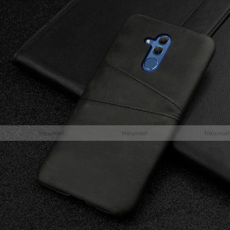 Soft Luxury Leather Snap On Case Cover R01 for Huawei Mate 20 Lite Black
