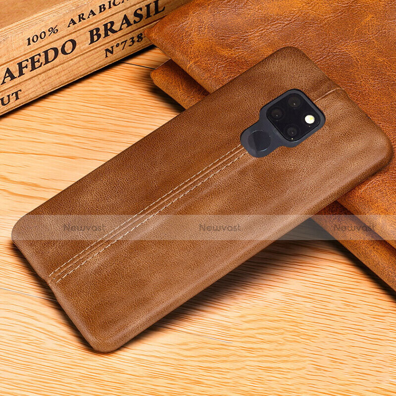 Soft Luxury Leather Snap On Case Cover R01 for Huawei Mate 20 X 5G Orange