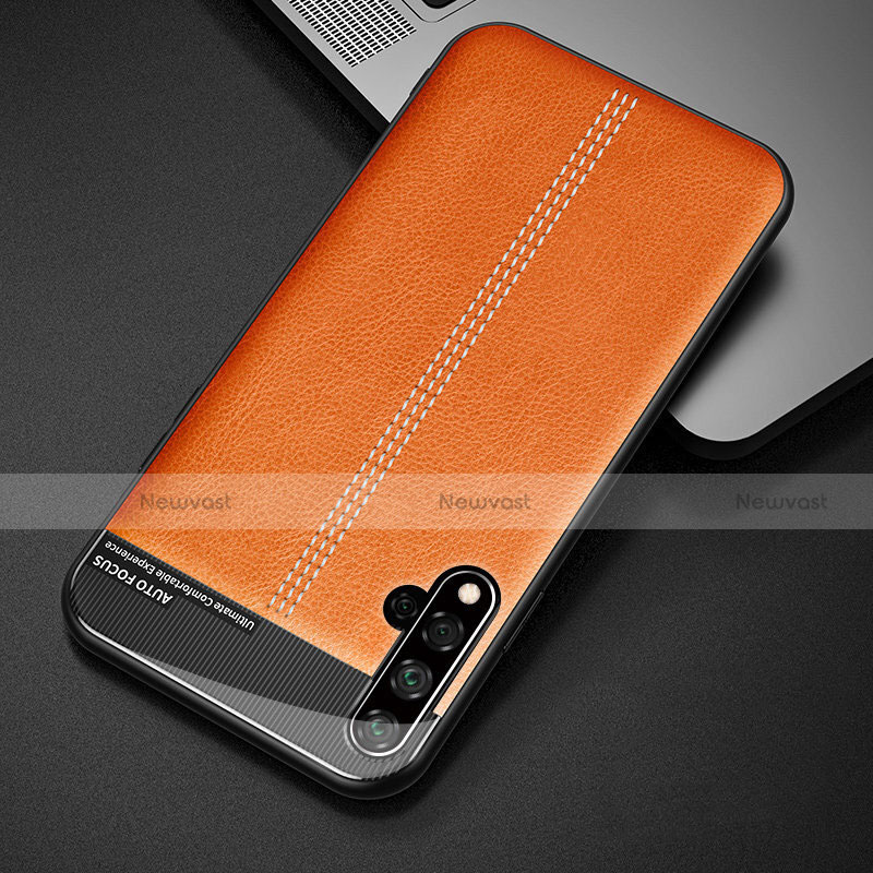 Soft Luxury Leather Snap On Case Cover R01 for Huawei Nova 5 Orange