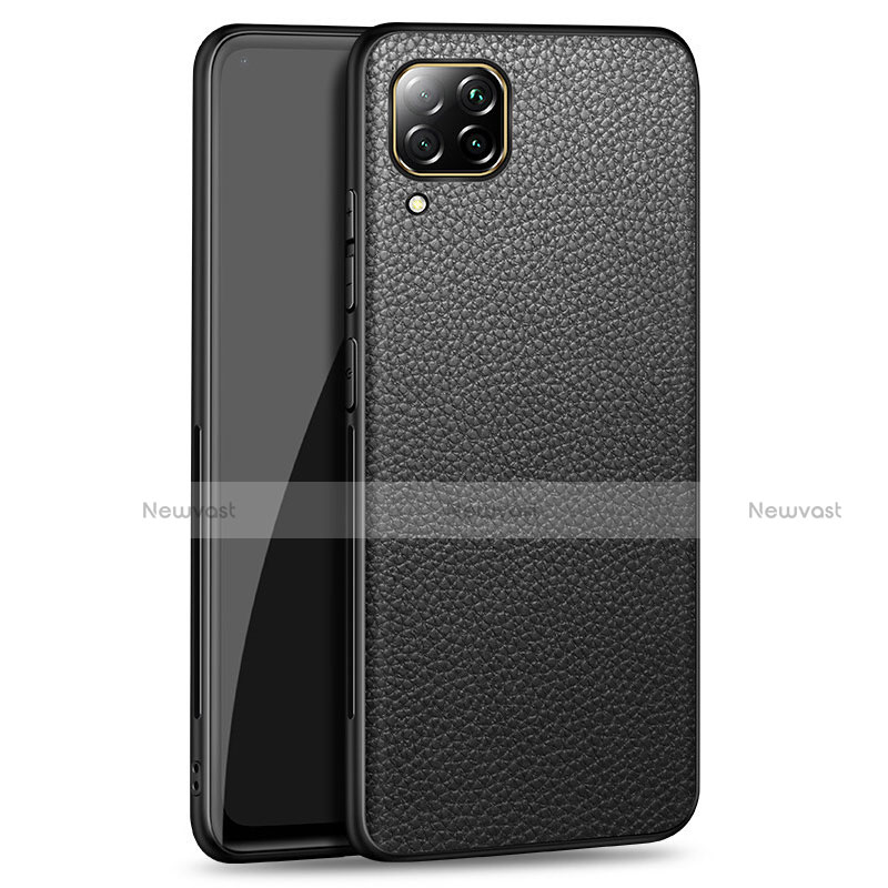 Soft Luxury Leather Snap On Case Cover R01 for Huawei Nova 6 SE Black