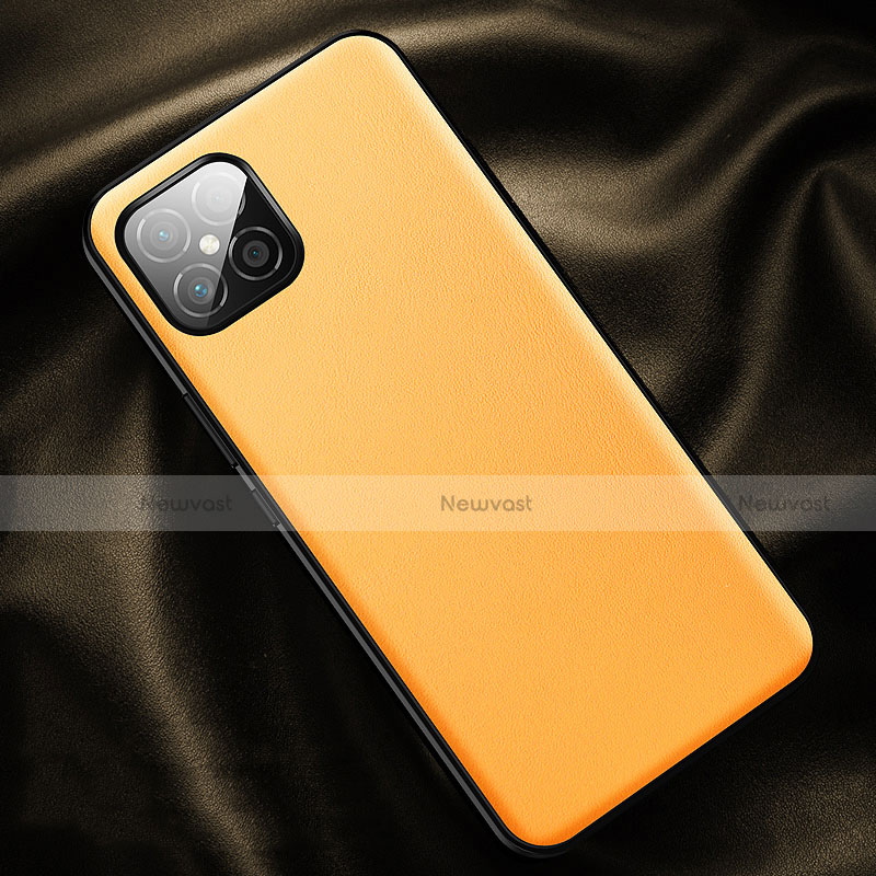 Soft Luxury Leather Snap On Case Cover R01 for Huawei Nova 8 SE 5G Yellow