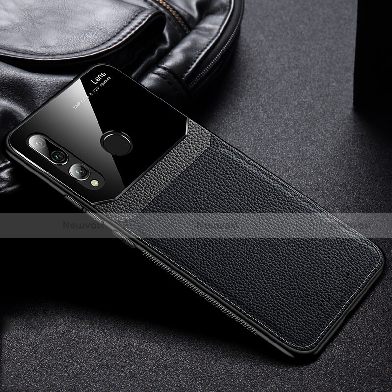 Soft Luxury Leather Snap On Case Cover R01 for Huawei P Smart+ Plus (2019) Black