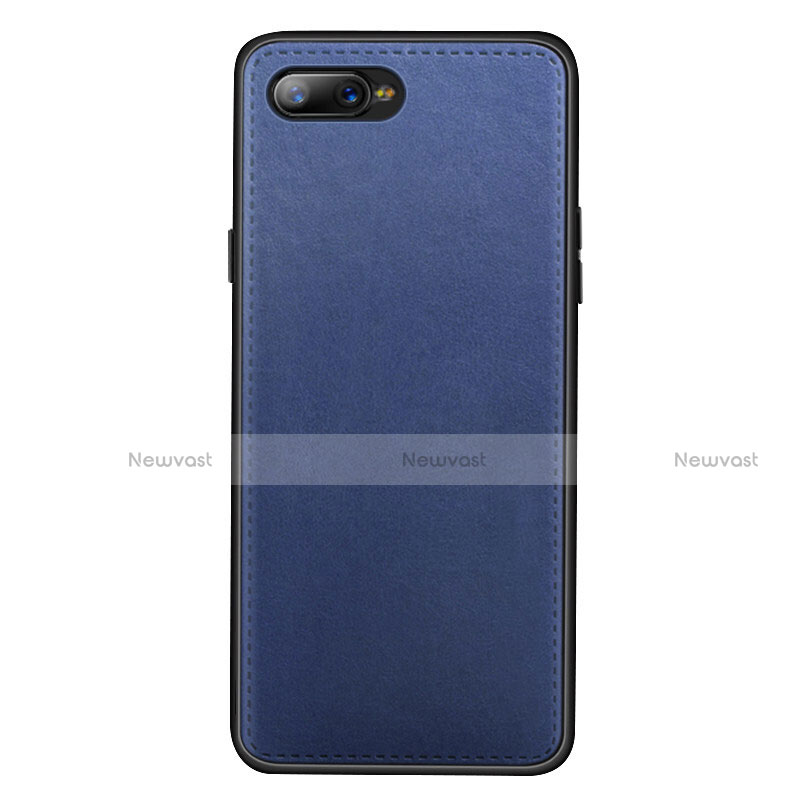 Soft Luxury Leather Snap On Case Cover R01 for Oppo R15X Blue