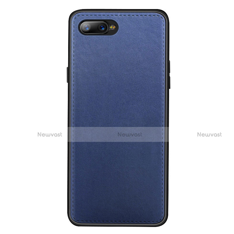 Soft Luxury Leather Snap On Case Cover R01 for Oppo R17 Neo Blue