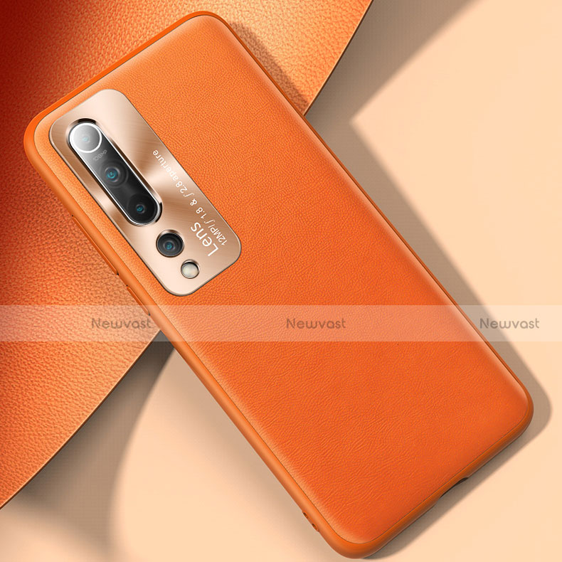 Soft Luxury Leather Snap On Case Cover R01 for Xiaomi Mi 10 Orange