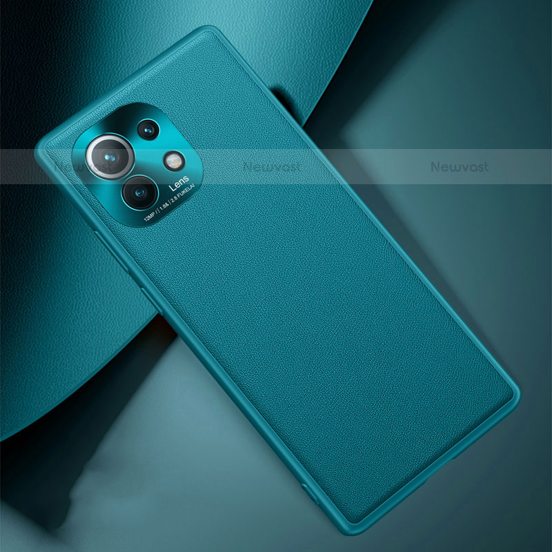 Soft Luxury Leather Snap On Case Cover R01 for Xiaomi Mi 11 Lite 4G Green