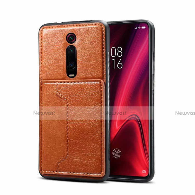 Soft Luxury Leather Snap On Case Cover R01 for Xiaomi Mi 9T Orange