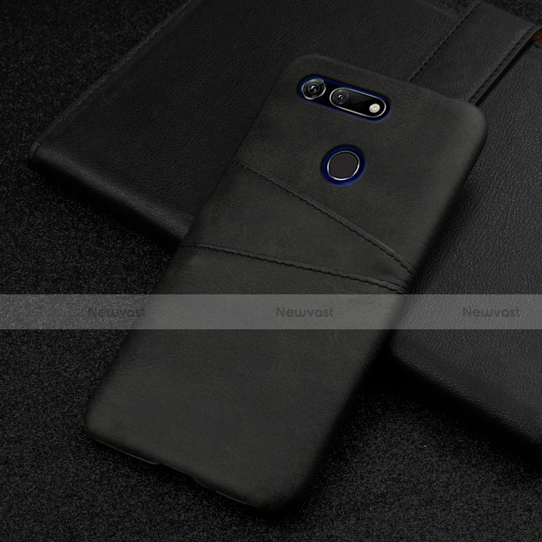 Soft Luxury Leather Snap On Case Cover R02 for Huawei Honor V20 Black