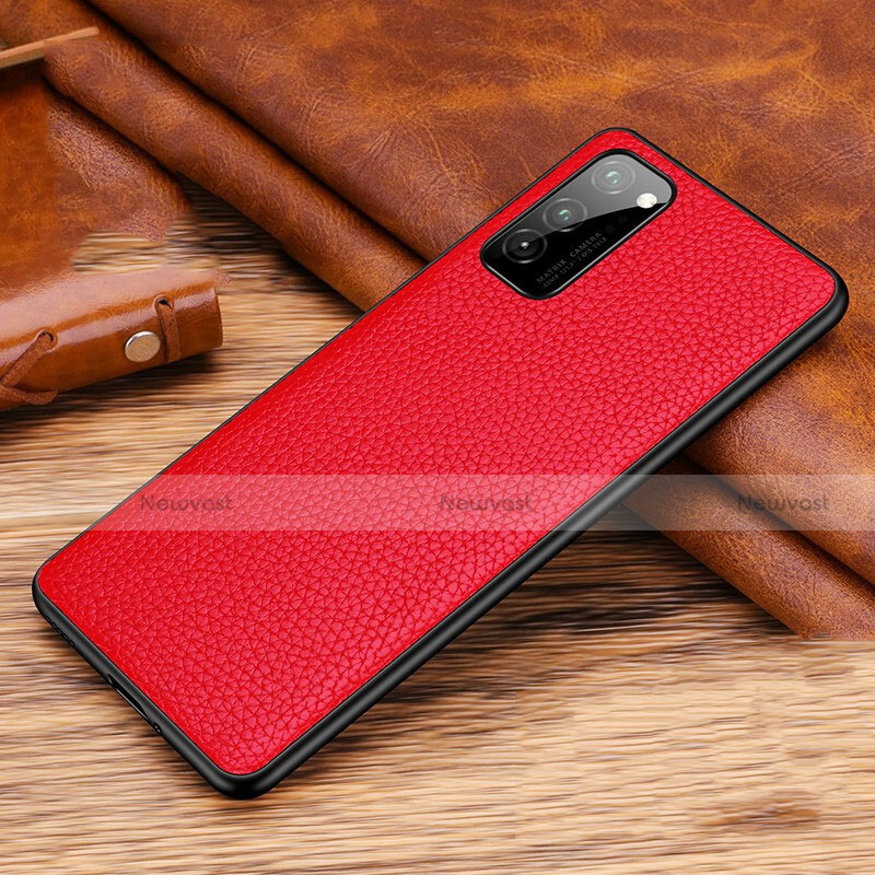 Soft Luxury Leather Snap On Case Cover R02 for Huawei Honor V30 5G Red