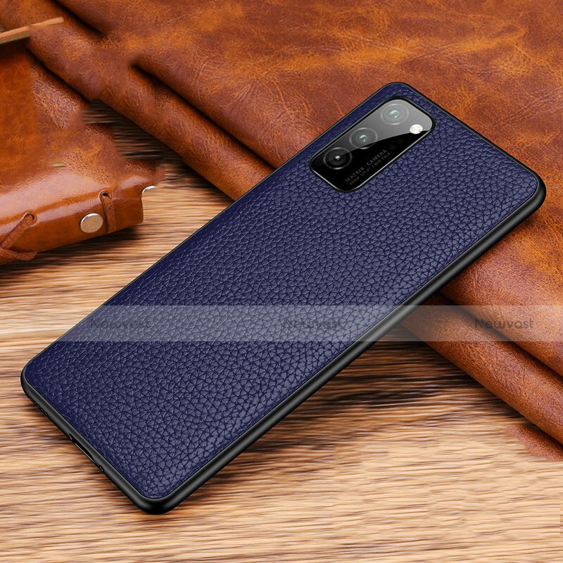 Soft Luxury Leather Snap On Case Cover R02 for Huawei Honor View 30 Pro 5G Blue