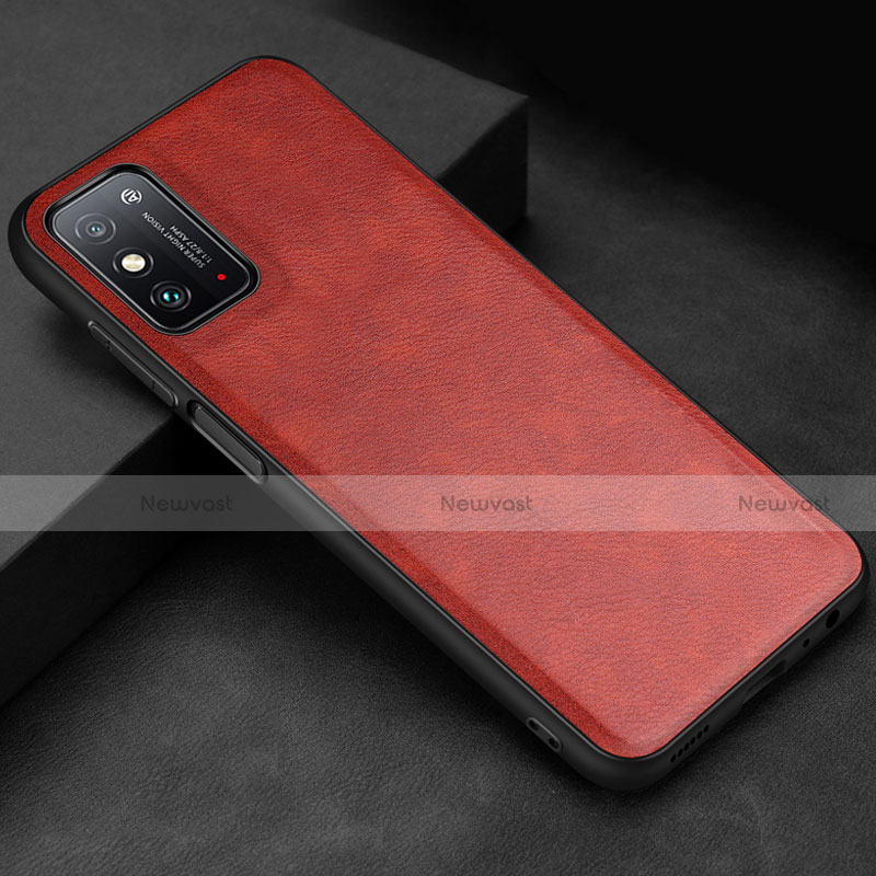 Soft Luxury Leather Snap On Case Cover R02 for Huawei Honor X10 Max 5G Red