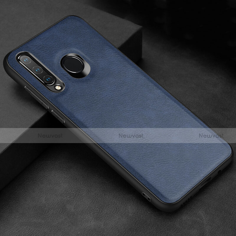 Soft Luxury Leather Snap On Case Cover R02 for Huawei Nova 4e Blue