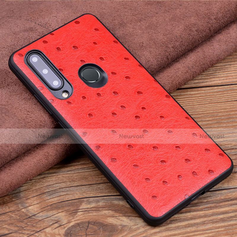 Soft Luxury Leather Snap On Case Cover R02 for Huawei P Smart+ Plus (2019) Red