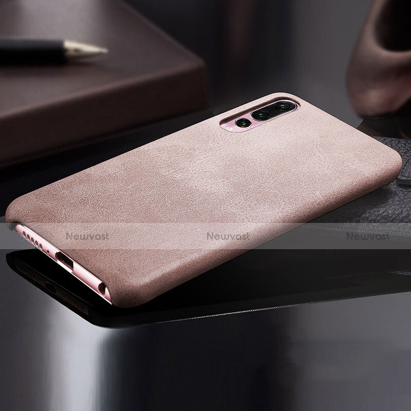 Soft Luxury Leather Snap On Case Cover R02 for Huawei P20 Pro Rose Gold